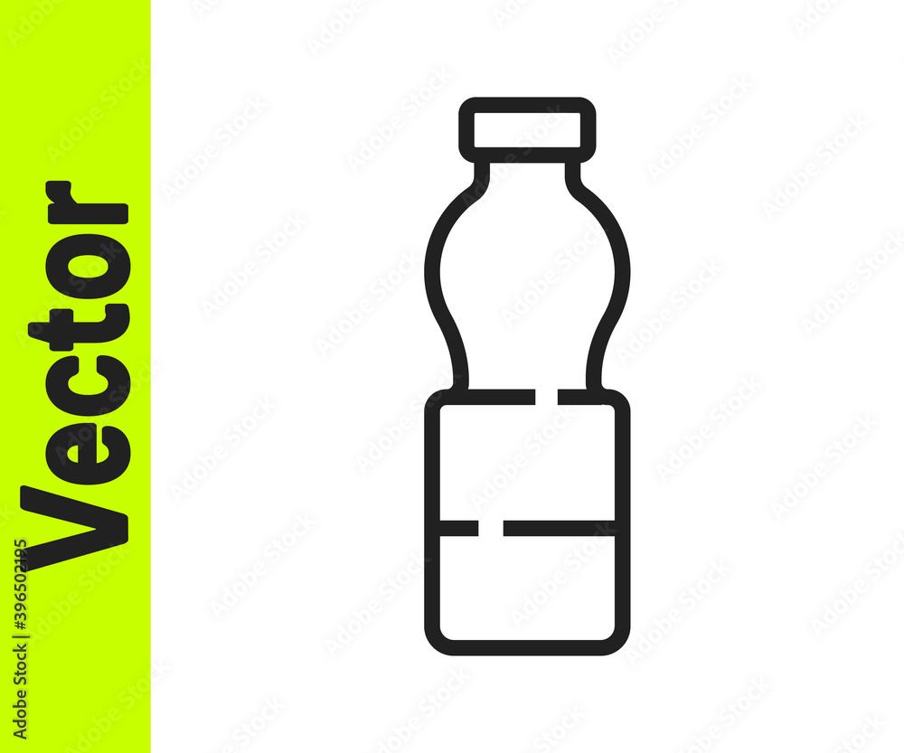 Black line Bottle of water icon isolated on white background. Soda aqua drink sign. Vector Illustration. Black line Bottle of water icon isolated on white background. Soda aqua drink sign. Vector Illustration.