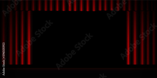 red curtain stage. the stage show, stage template design.