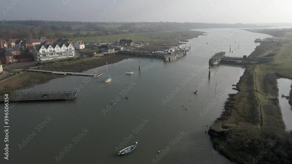 Colne Tide Barrier Wivenhoe flood defence drone footage