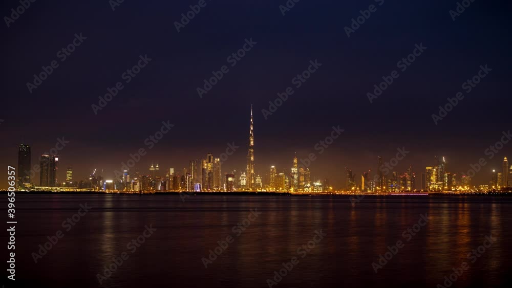timelapse sunset from the skyline in Dubai over the sea, Burj khalifa, timelapse sunset from the skyline in Dubai over the sea, Burj khalifa,