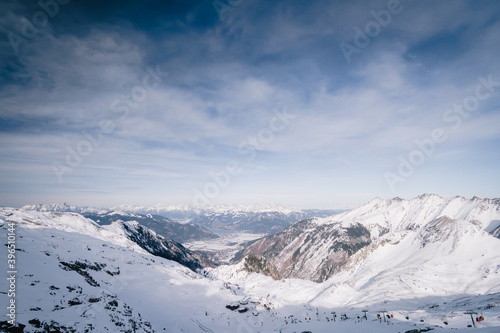Panorama of the ski resort Zell am See. Ski slopes in Kaprun on the Gletscher glacier. Winter landscape in the alps. Austria © Alexey Oblov