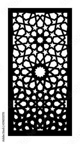 Morocco, moroccan laser cut vector panel, screen, fence, divider. Cnc decorative pattern, jali design, interior element. Islamic, arabic laser cut . Shade screen, privacy fence template.