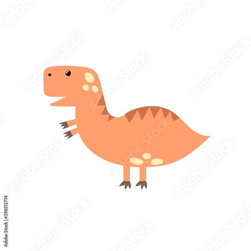 Cute tyrannosaurus rex in cartoon style isolated element. Funny dinosaur t rex
