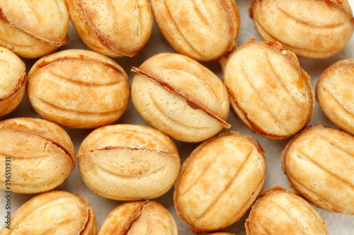 Sweet national Russian cookies - nuts with condensed milk.