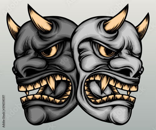Two Hannya mask