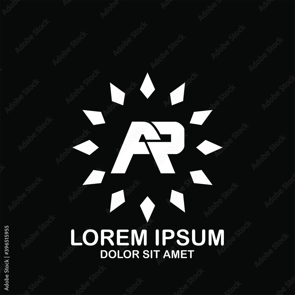 Initial letter AR logo template in flat design monogram illustration