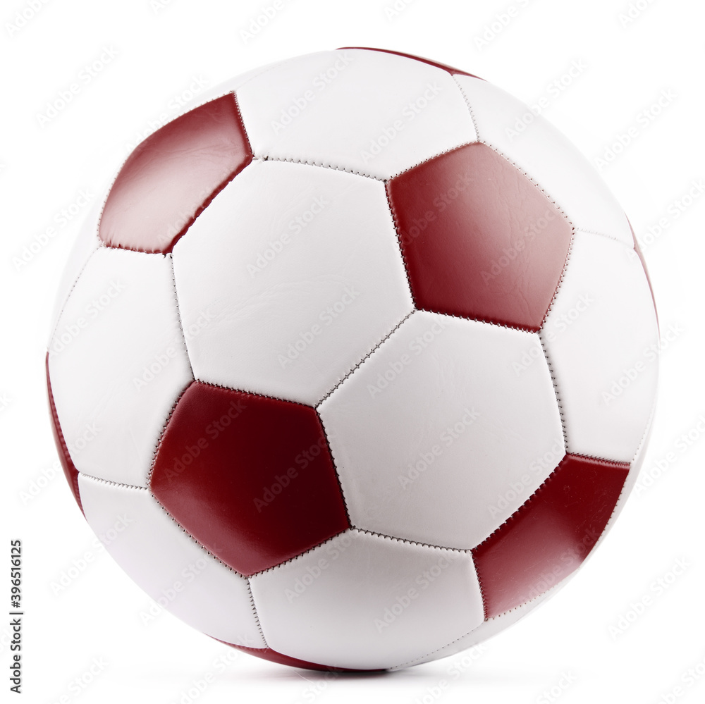 Leather soccer ball isolated on white background Leather soccer ball isolated on white background