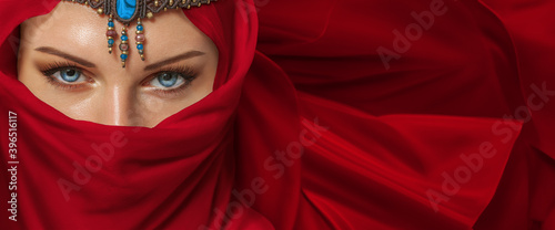 Beautiful young woman arabic style portrait