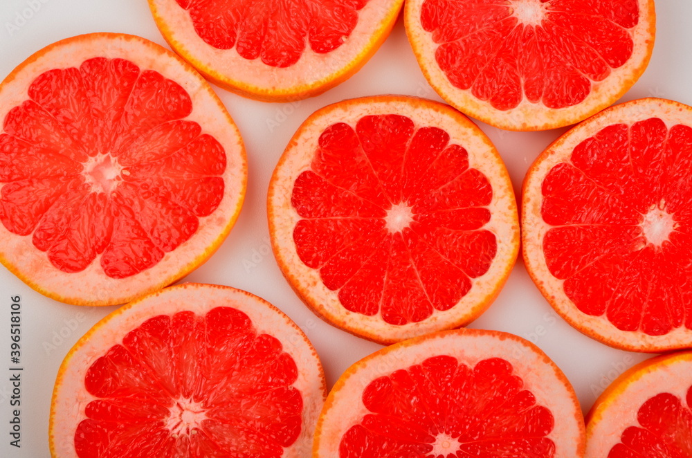 Slices Red grapefruit background, Citrus fruit background Slices Red grapefruit background, Citrus fruit background