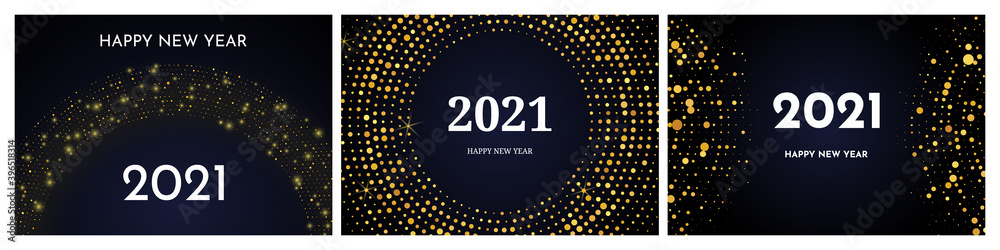 Fototapeta premium 2021 Happy New Year of gold glitter pattern