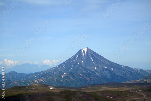 The Gorely Volcano (Burnt Volcano). View of the Vilyuchinsky volcano. Kamchatka. Archive photo, 2008