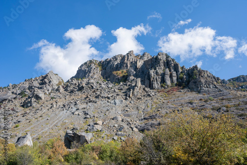 Demerdzhi mountain in Alushta, Republic of Crimea, Russia. Clear Sunny day on October 3, 2020 © butenkow