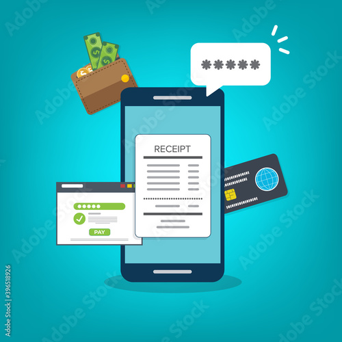 Smartphone with a notification on financial transaction. Online payment concept.  © madedee