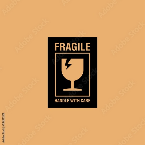 Fragile vector icon. Signs on the package
