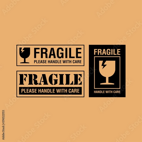 Fragile vector icon. Signs on the package