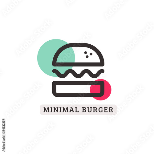 Minimal Burger Logo Modern Food Restaurant Design