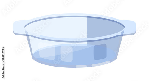 Transparent strained glass bowl isolated on white background