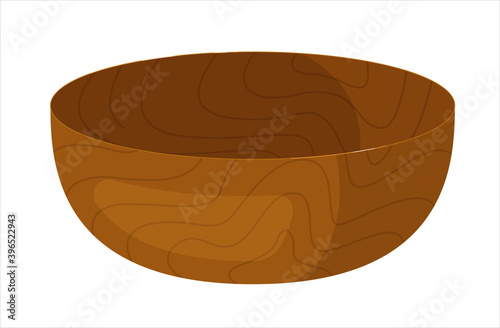 Clay soup bowl earthenware isolated on white background