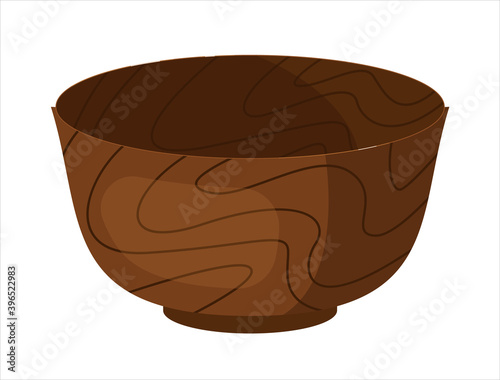 Clay bowl ceramic dishware isolated on white background