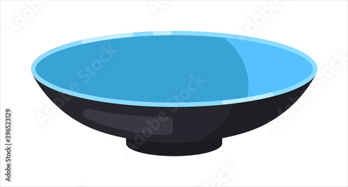 Empty porcelain salad bowl isolated on white background