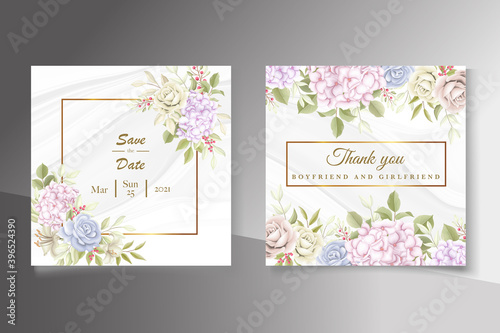 Elegant beautiful floral and wedding invitation
