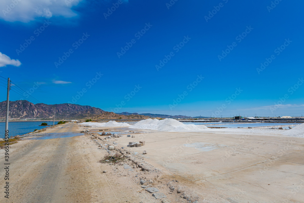 Salt fields close to Phan Rang Vietnam