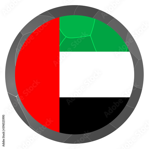 Free Download Glass light ball with flag of United Arab Emirates. Round sphere, template icon. Arabian national symbol. Glossy realistic ball, 3D abstract vector illustration on a white background. Big bubble. - GFXLoad