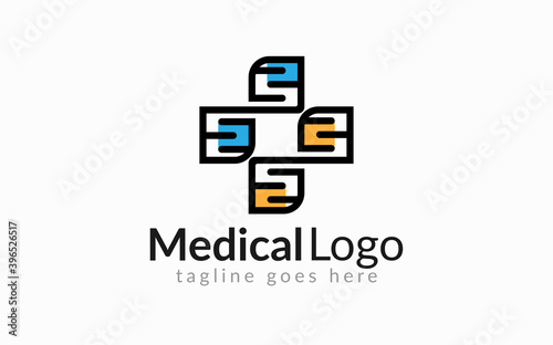 Wallpaper Mural Medical Healthcare Logo Design. Abstract Medical Cross Line Symbol Shape Combination. Flat Vector Logo Design Graphic Template. Torontodigital.ca