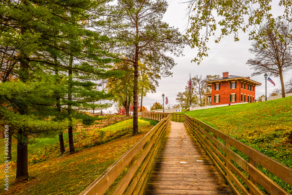 Obraz premium Historical District view in Galena Town of Illinois State