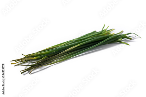 Fresh organic chive isolated on white background