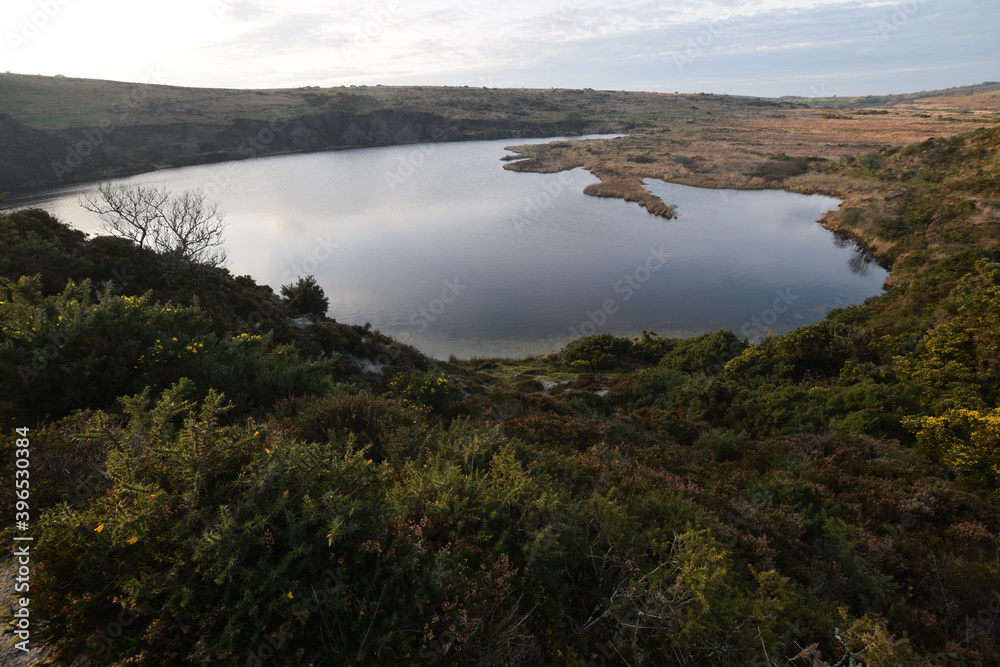 Quarry Pool in the abandoned Glynn Valley China Clay Works Temple Bodmin Moor Cornwall Quarry Pool in the abandoned Glynn Valley China Clay Works Temple Bodmin Moor Cornwall