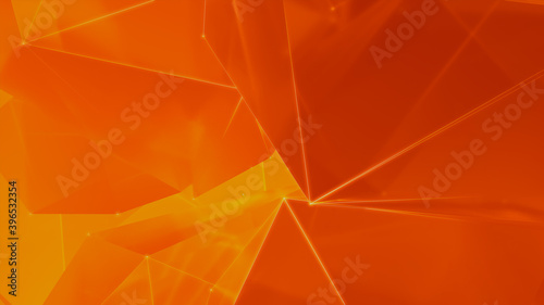 Futuristic, High Tech, orange and yellow background, with network lines conveying a connectivity concept. 3D render