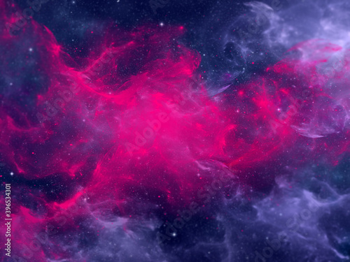 Nebula and stars in night sky. Space background.