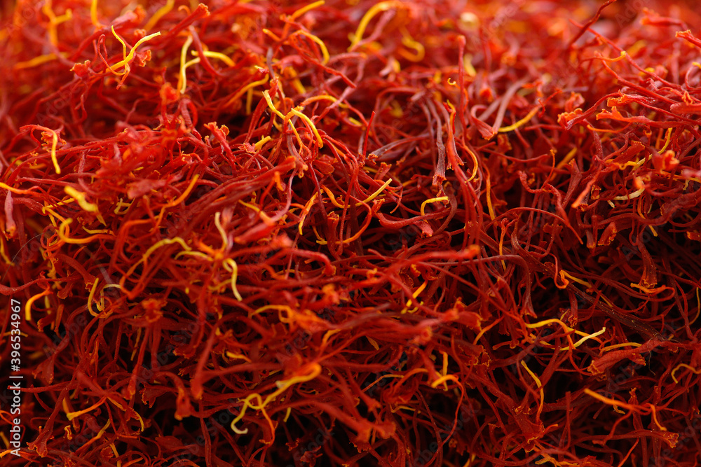 Naklejka premium Italian saffron called Zafferano di Navelli in the province of L'Aquila in the Abruzzo region of central Italy.