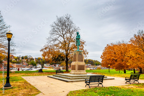 Grant Park view at autumn in Galena Town of Illinois