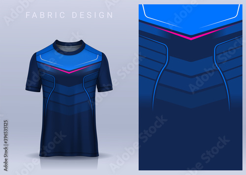 Fabric textile for Sport t-shirt ,Soccer jersey mockup for football club. uniform front view.