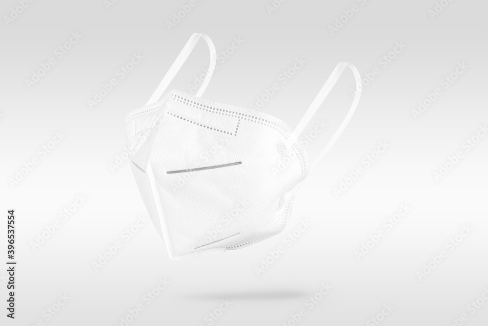 Anti pollution face mask on gray background Anti pollution face mask on gray background