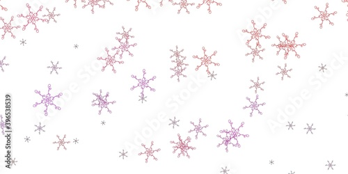Light Pink, Red vector background with bent lines.