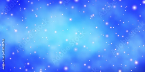 Light Blue, Red vector template with neon stars.