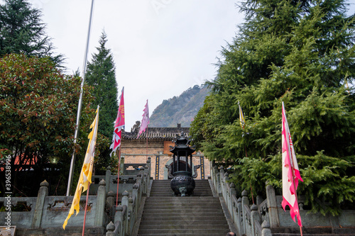 Street view local visitor and tourist Wudang shan Mountains. photo