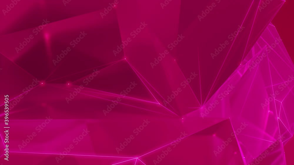 Futuristic, High Tech, hot pink animated background, with network lines conveying a connectivity concept. 3D render