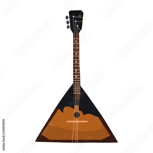 Flat balalaika on white background.