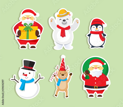 Christmas background with Santa Claus Merry and Christmas