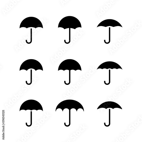 Umbrella vector icon. Rain protection umbrella water symbol. Rain safety sign icon isolated