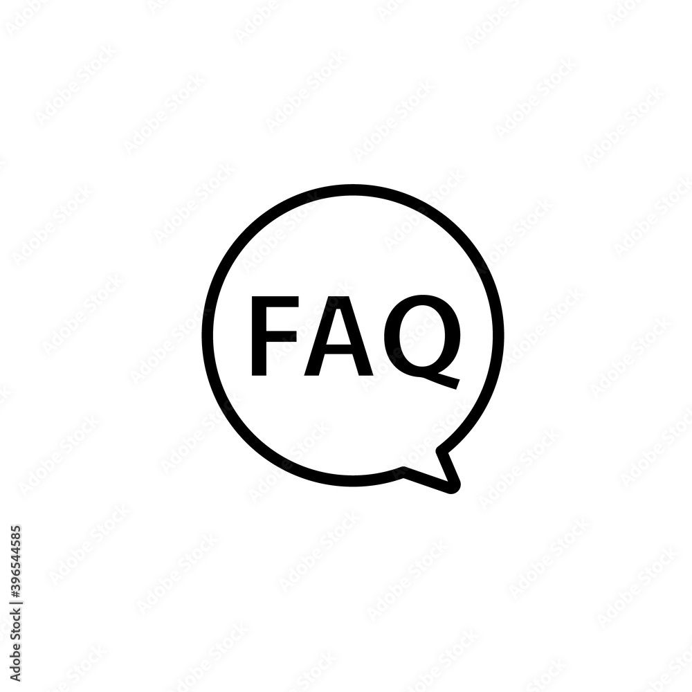 Faq help flat design icon. Query frequently question speech vector information symbol Faq help flat design icon. Query frequently question speech vector information symbol