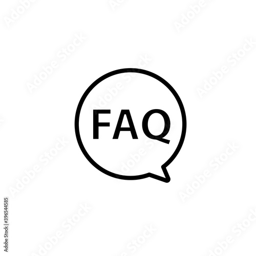 Faq help flat design icon. Query frequently question speech vector information symbol
