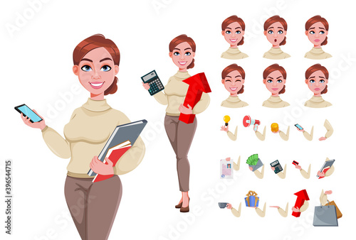 Pretty businesswoman cartoon character