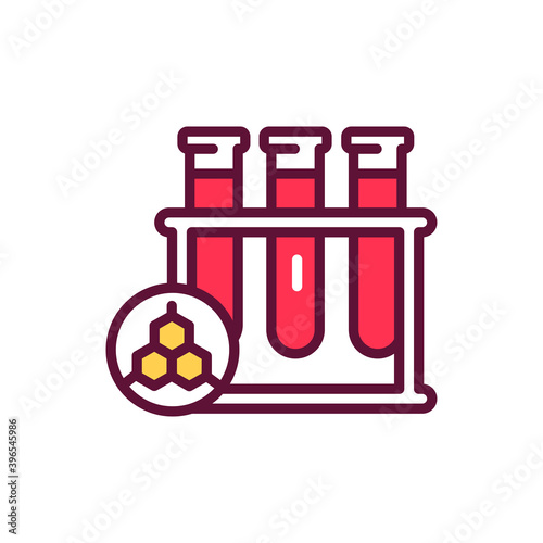 Measuring hormone levels line icon. Isolated vector element.