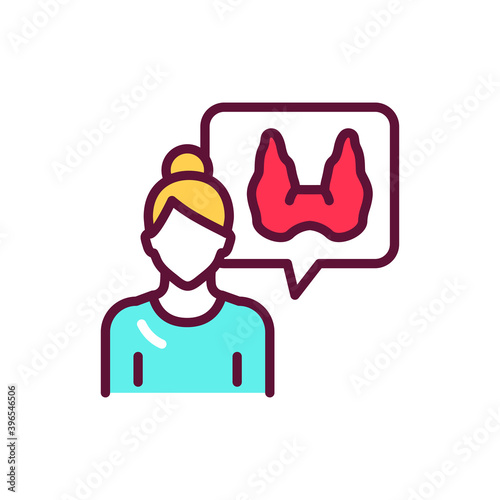Endocrinologist doctor color line icon. Isolated vector element.