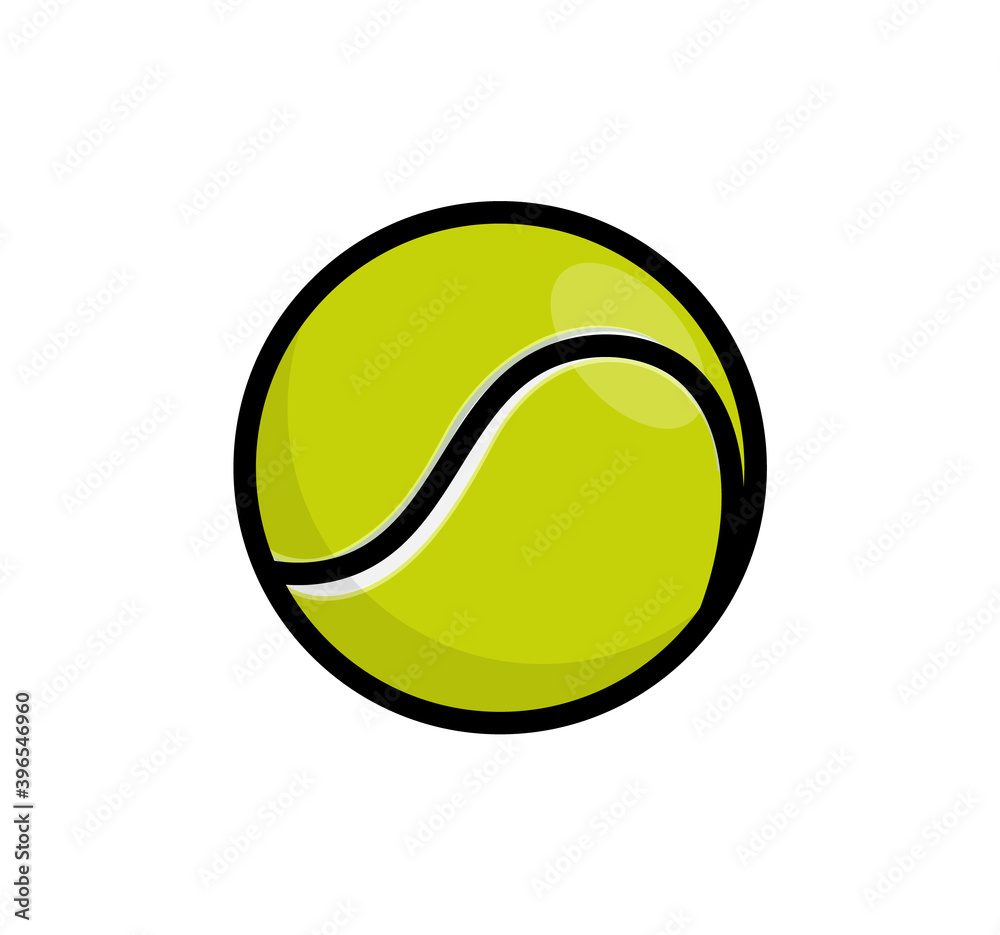 Tennis isolated ball vector icon. Tennis line ball flat icon logo